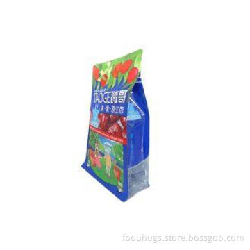 Flexible Stand Up Zipper Bag Flat Bottom Pouch Plastic Foil